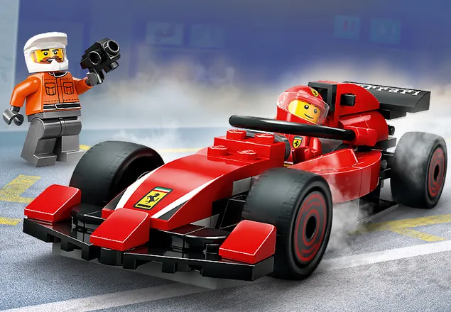 לגו City –  תחנת עצירה וצוות תיקונים של ®F1 עם מכונית Ferrari אדומה (60443)