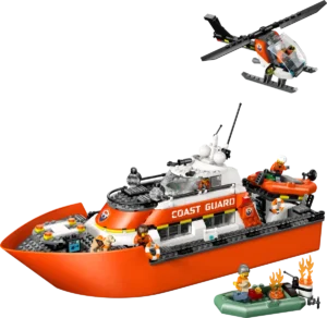 לגו City – סירת חילוץ ומסוק של משמר החופים (60504)