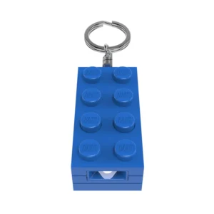 לגו מחזיק מפתחות עם תאורת LED - לבנת LEGO 4X2 כחולה (KE234HB)